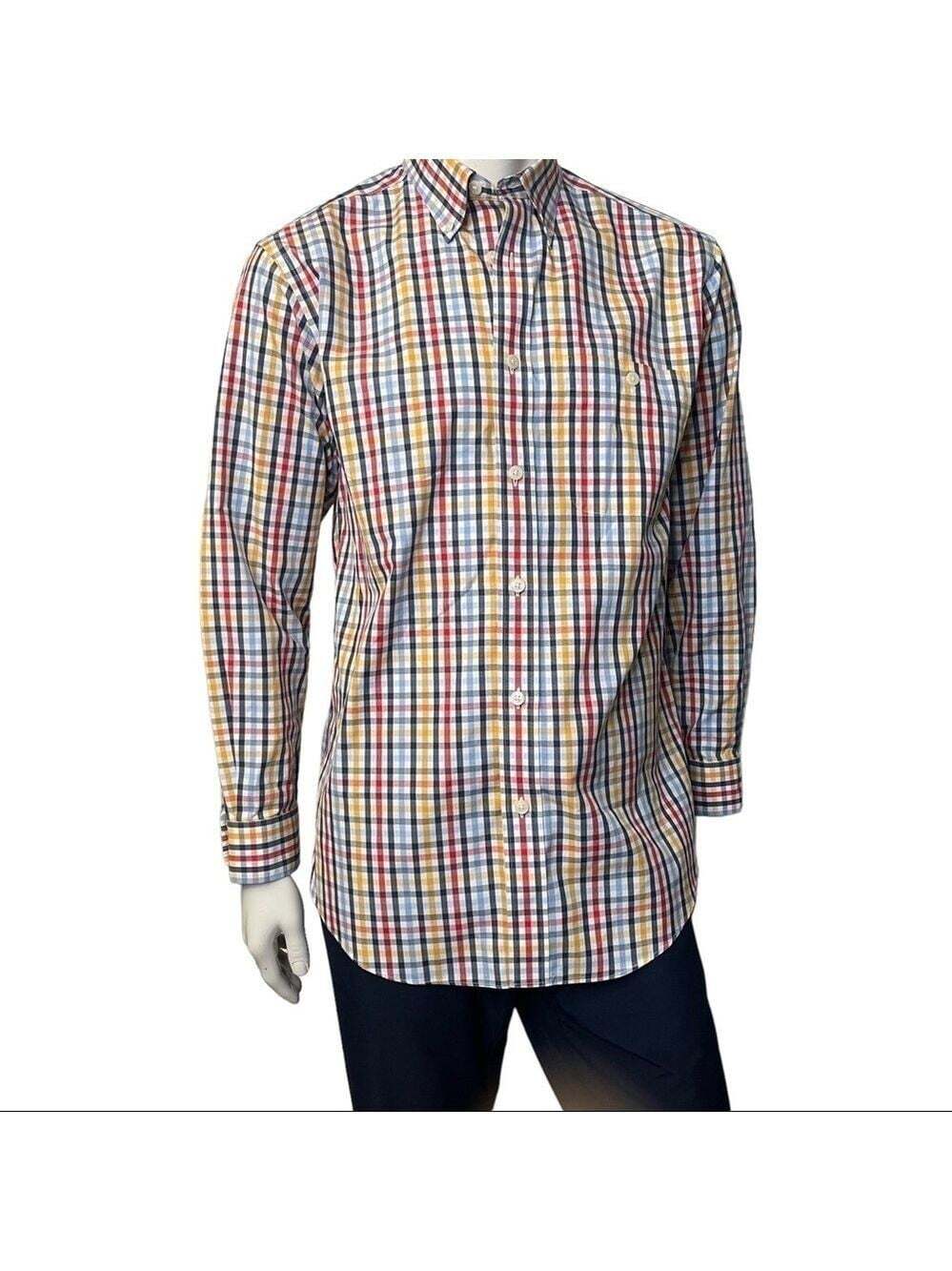 Orvis Men’s White Wrinkle Free Long Sleeved Casual Button Down Dress Shi…